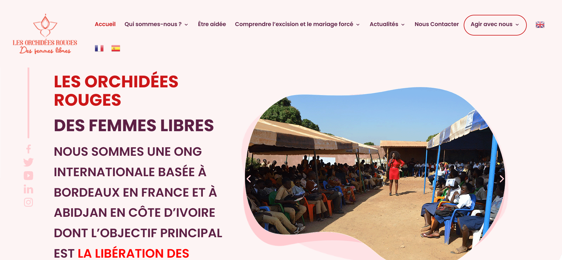 Page d'accueil de l'association les Orchidées Rouges